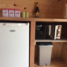 Kitchen Facilities in  Glamping Pod at Castle Farm Holidays near Ellesmere Shropshire